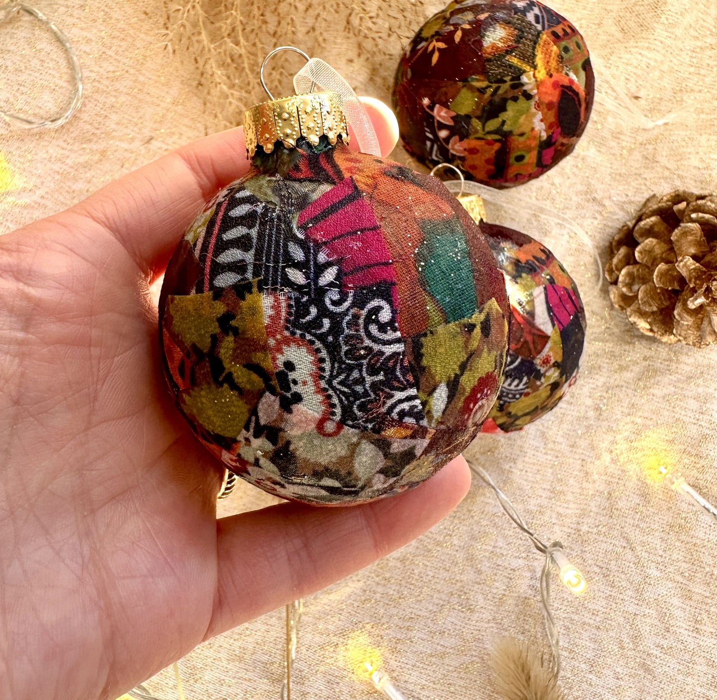 colourful fabric bauble