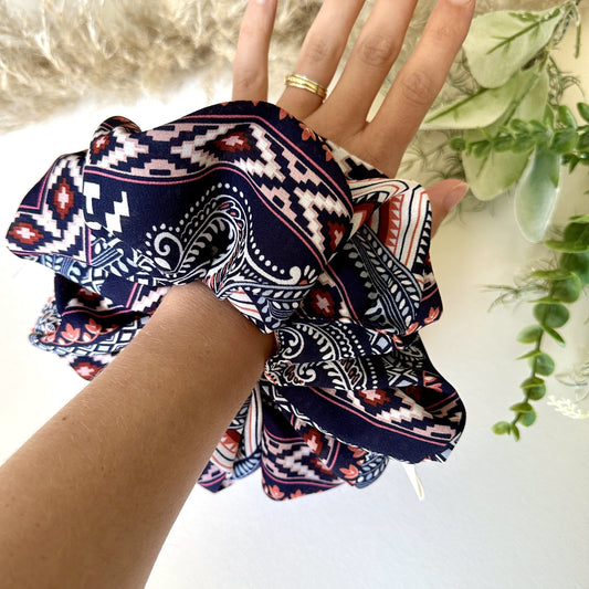 XL giant scrunchie in boho print