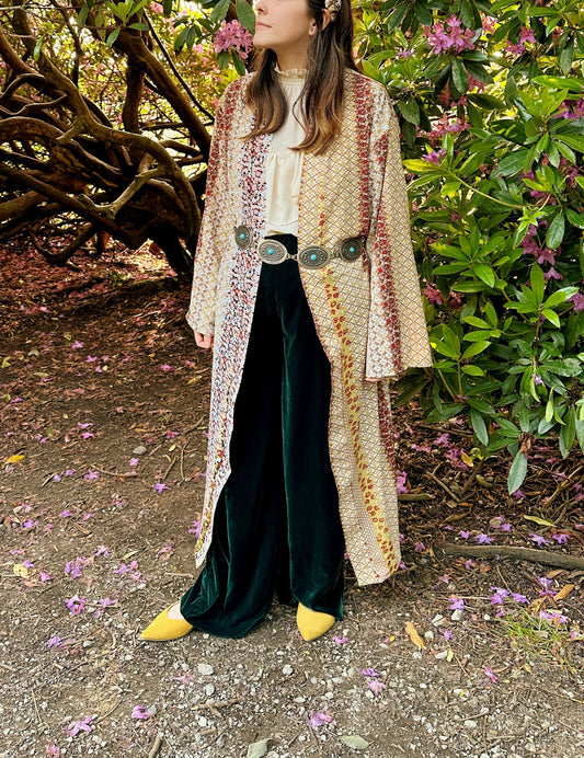 Long maxi kimono duster in boho print - UK 14/16