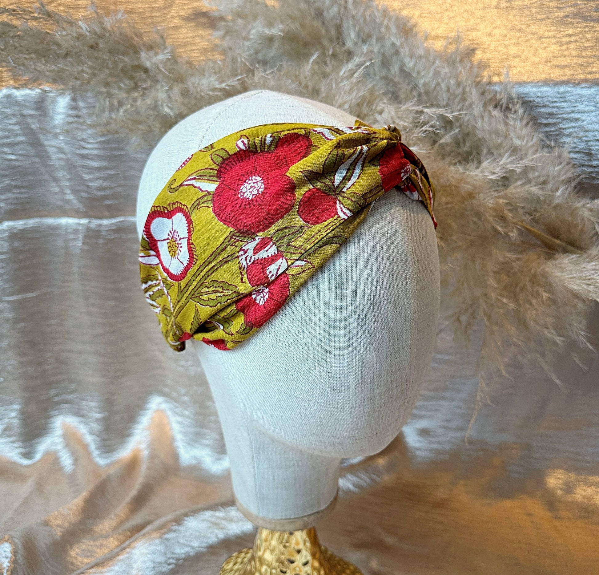 side view floral headband