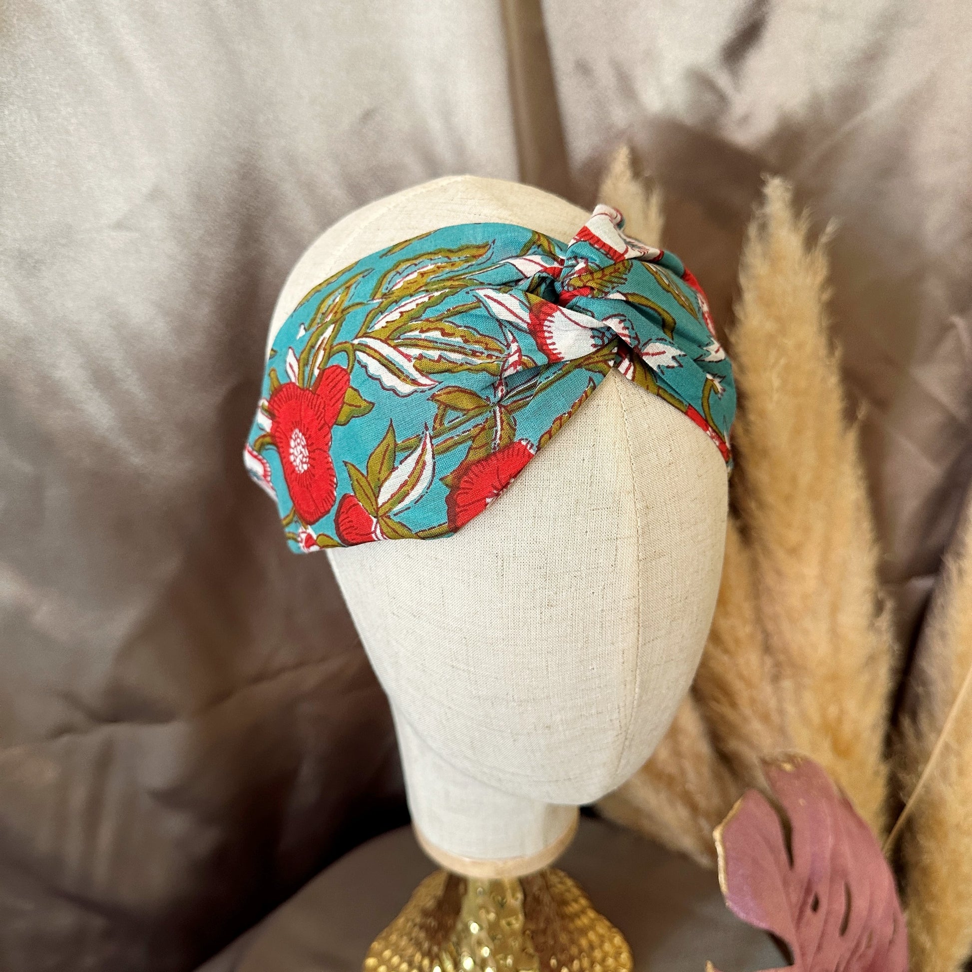 turquoise cotton turban headband